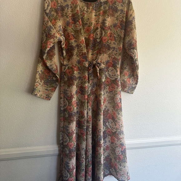 Vintage Dresses & Skirts - Vintage 80s 90s Knapp Studios floral polyester boho dress